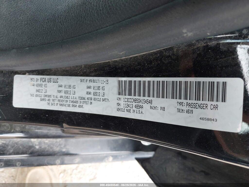 1C3CCCAB5GN154548 2016 CHRYSLER 200 photo no. 9