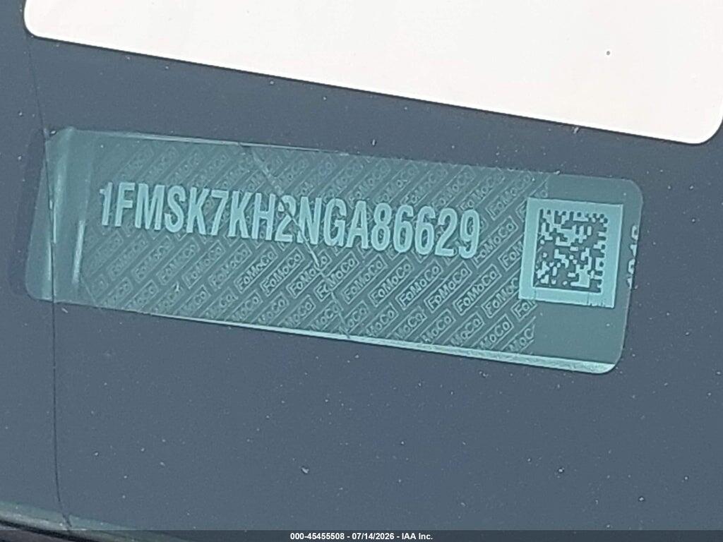 1FMSK7KH2NGA86629 2022 FORD EXPLORER photo no. 9