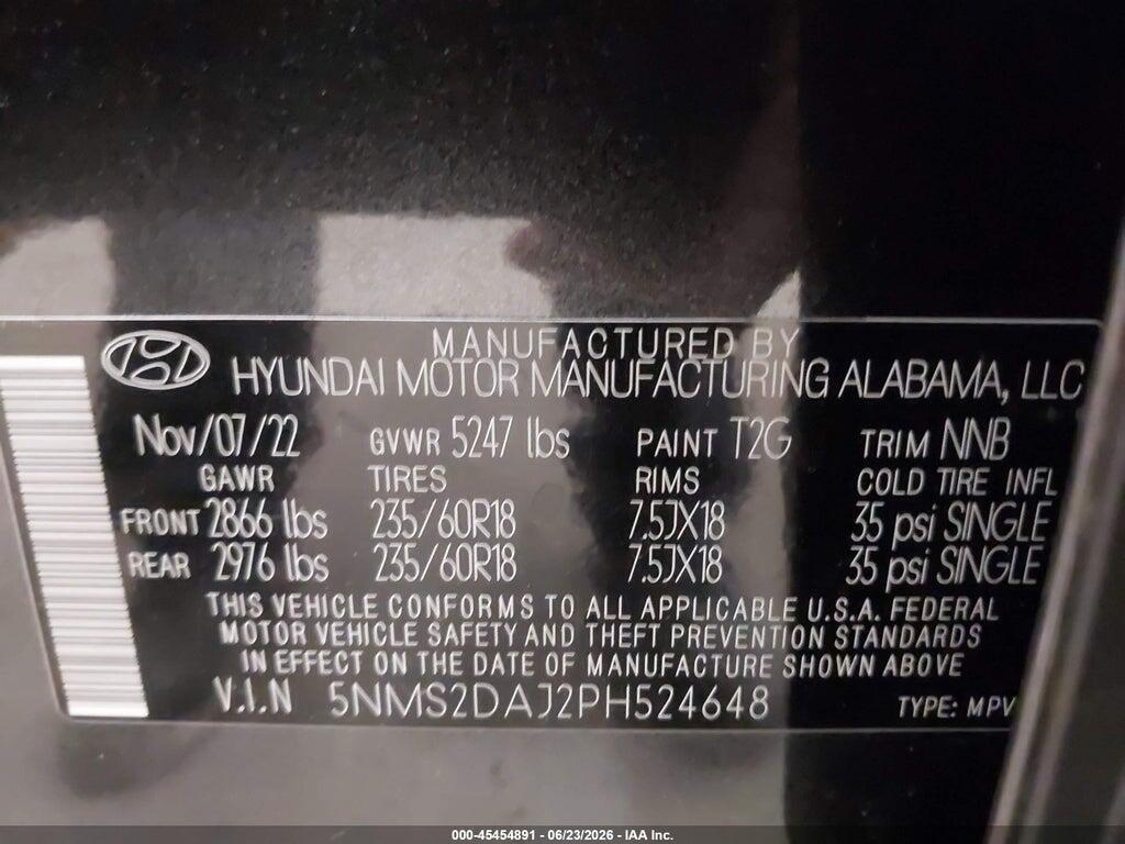 5NMS2DAJ2PH524648 2023 HYUNDAI SANTA FE photo no. 9