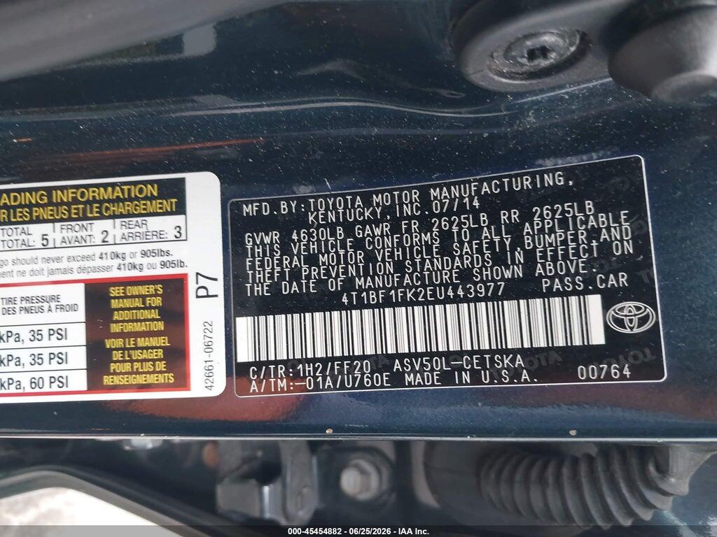 4T1BF1FK2EU443977 2014 TOYOTA CAMRY photo no. 9