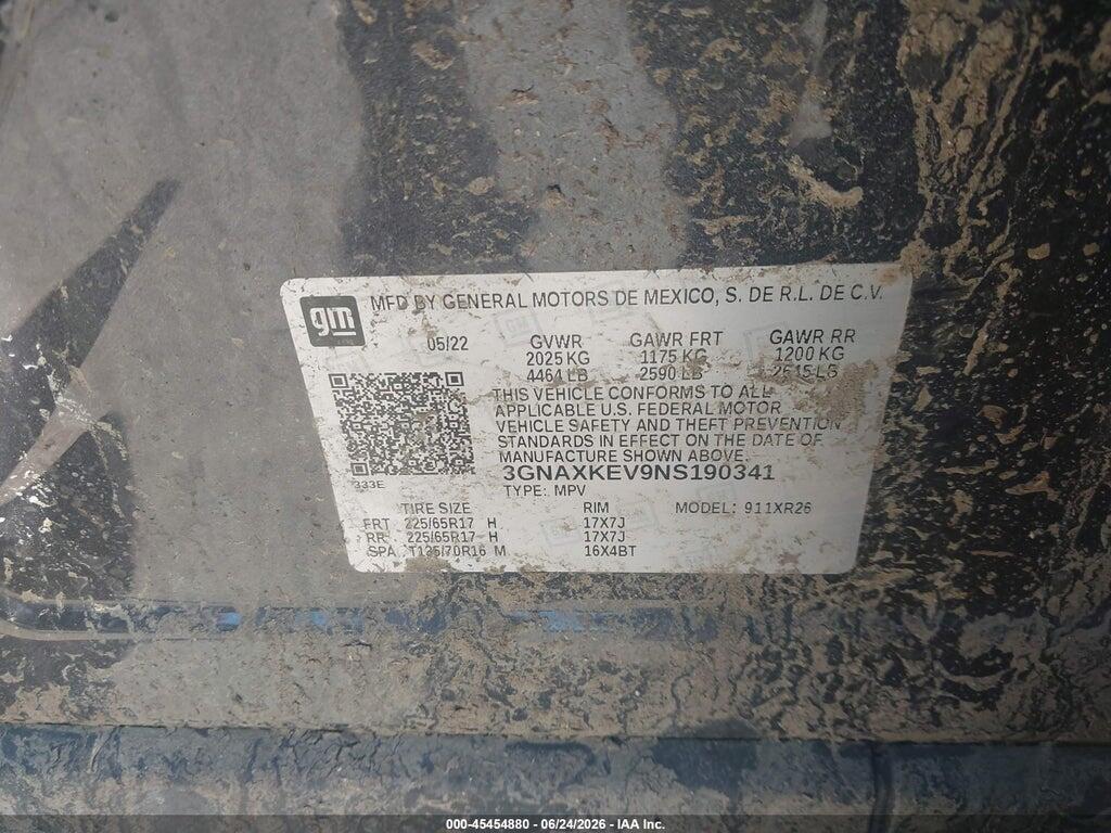 3GNAXKEV9NS190341 2022 CHEVROLET EQUINOX photo no. 9