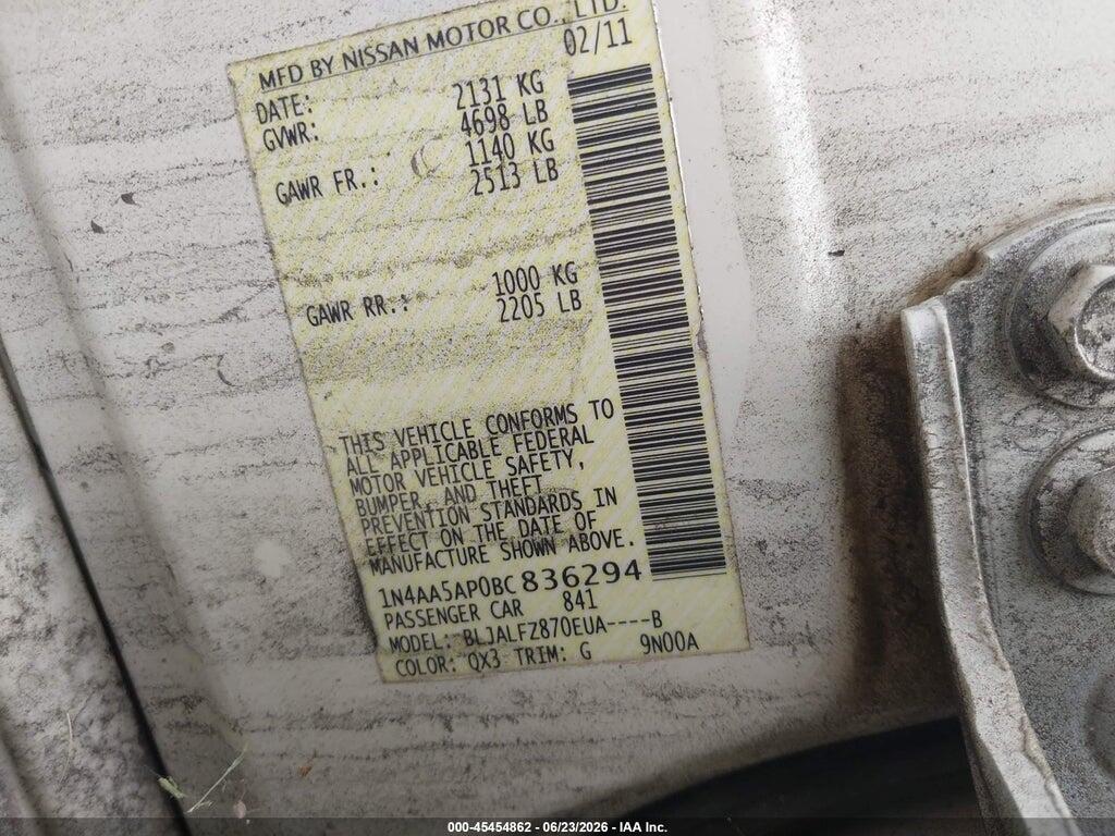 1N4AA5AP0BC836294 2011 NISSAN MAXIMA photo no. 9