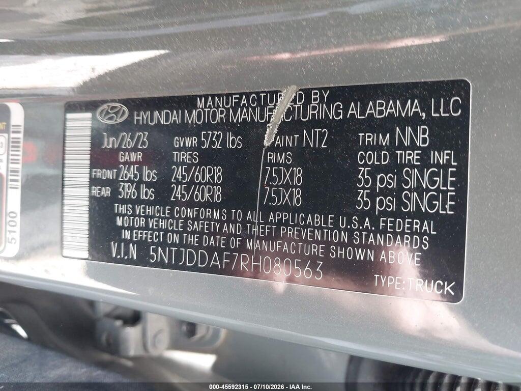 5NTJDDAF7RH080563 2024 HYUNDAI SANTA CRUZ photo no. 8
