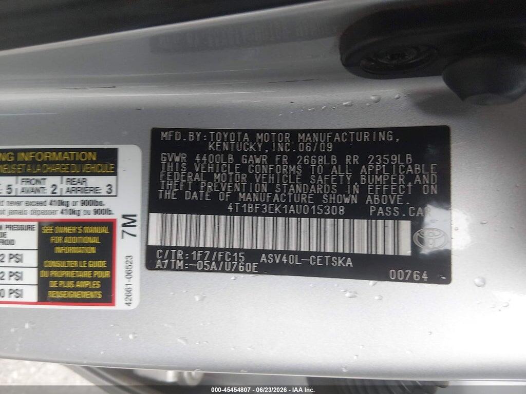 4T1BF3EK1AU015308 2010 TOYOTA CAMRY photo no. 9