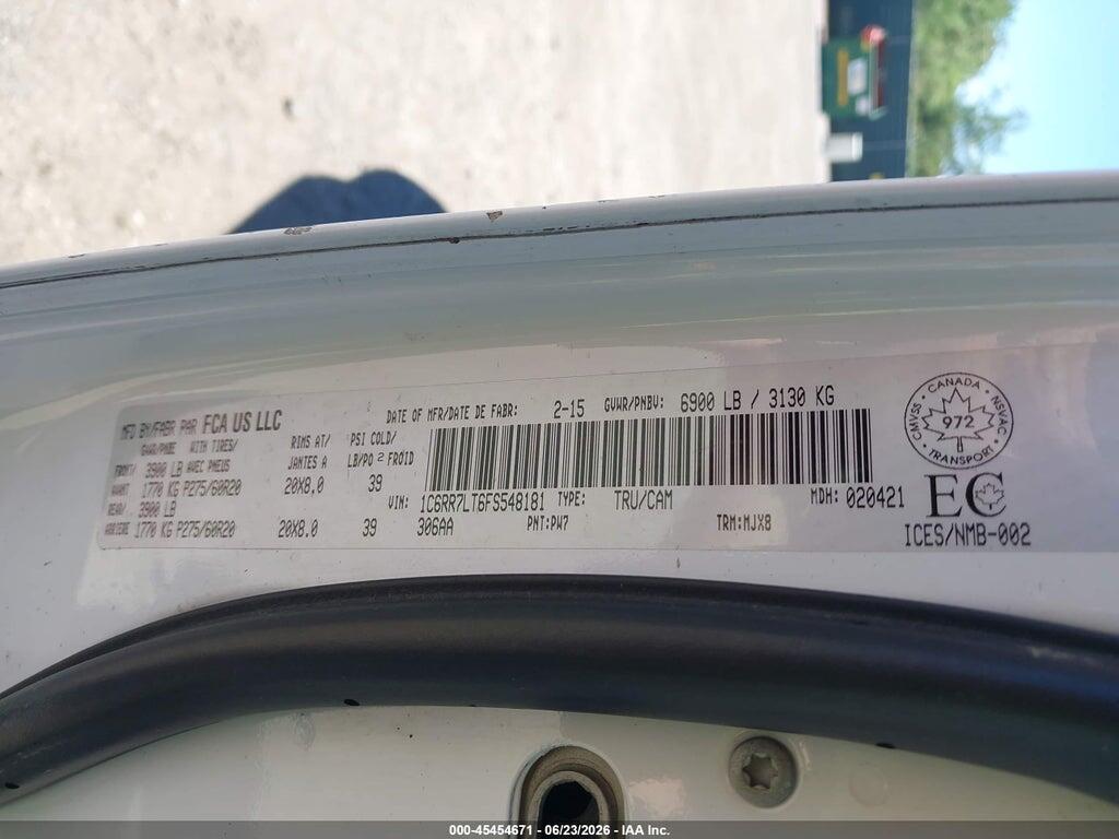 1C6RR7LT6FS548181 2015 RAM 1500 photo no. 9