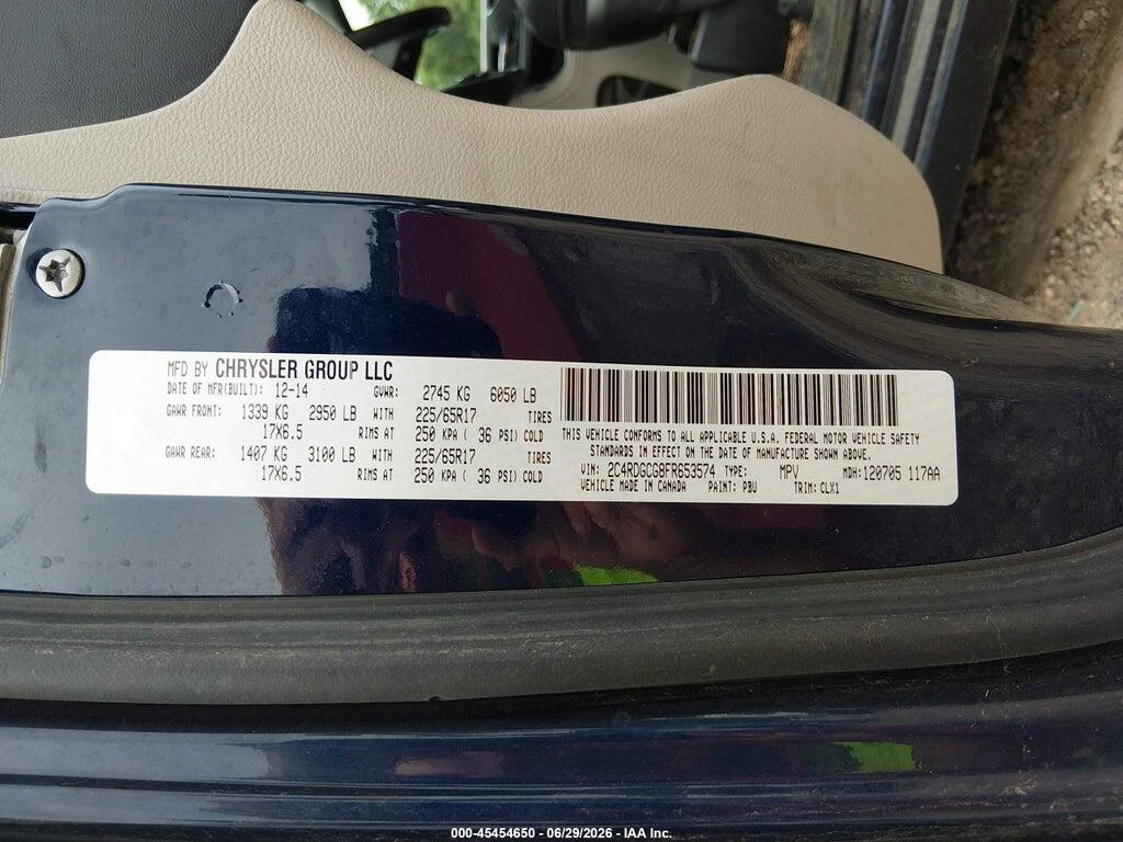 2C4RDGCG8FR653574 2015 DODGE GRAND CARAVAN photo no. 9