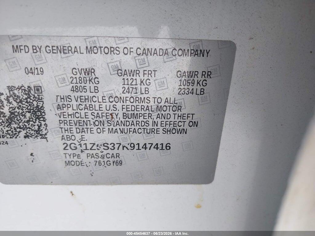 2G11Z5S37K9147416 2019 CHEVROLET IMPALA photo no. 9