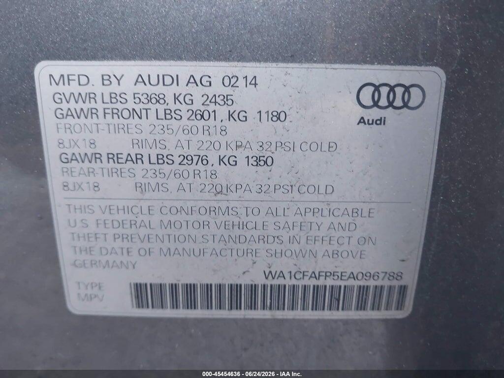 WA1CFAFP5EA096788 2014 AUDI Q5 photo no. 9