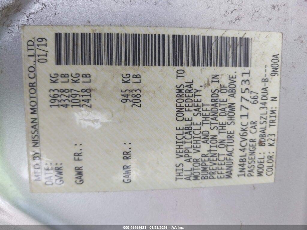 1N4BL4CV6KC177531 2019 NISSAN ALTIMA photo no. 9