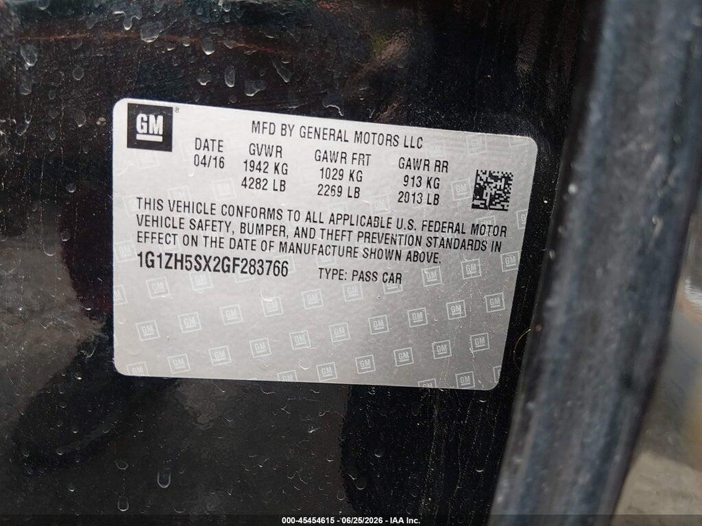 1G1ZH5SX2GF283766 2016 CHEVROLET MALIBU photo no. 9