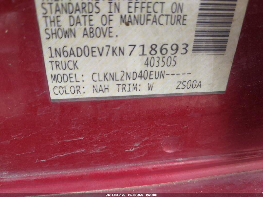 1N6AD0EV7KN718693 2019 NISSAN FRONTIER photo no. 9