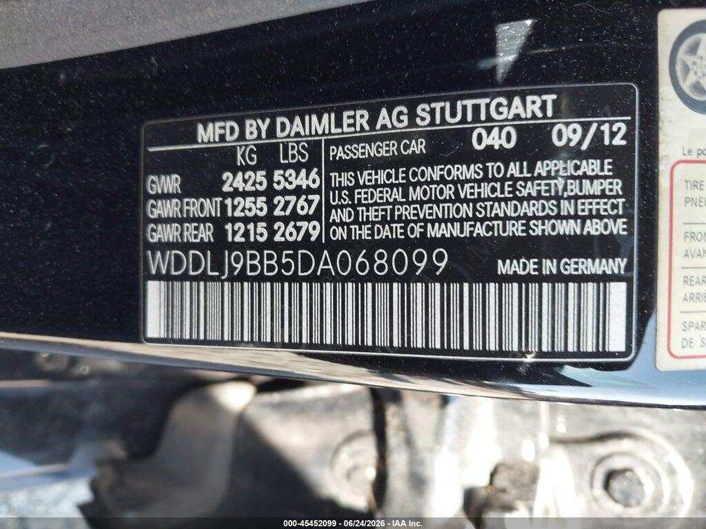 WDDLJ9BB5DA068099 2013 MERCEDES-BENZ CLS 550 photo no. 9