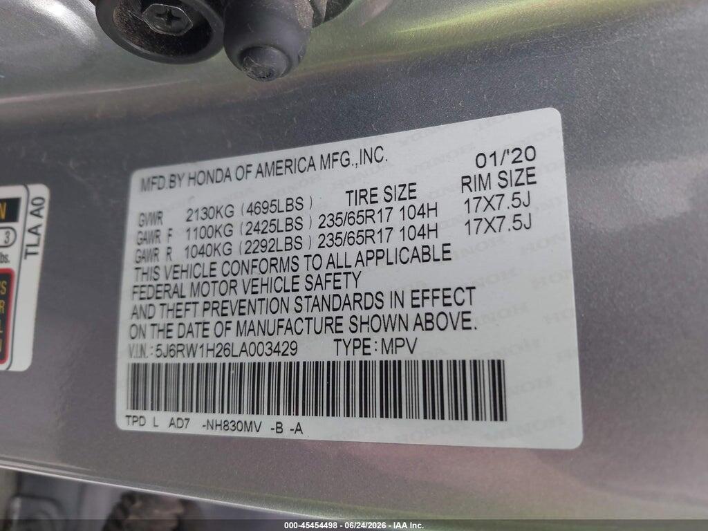 5J6RW1H26LA003429 2020 HONDA CR-V photo no. 9