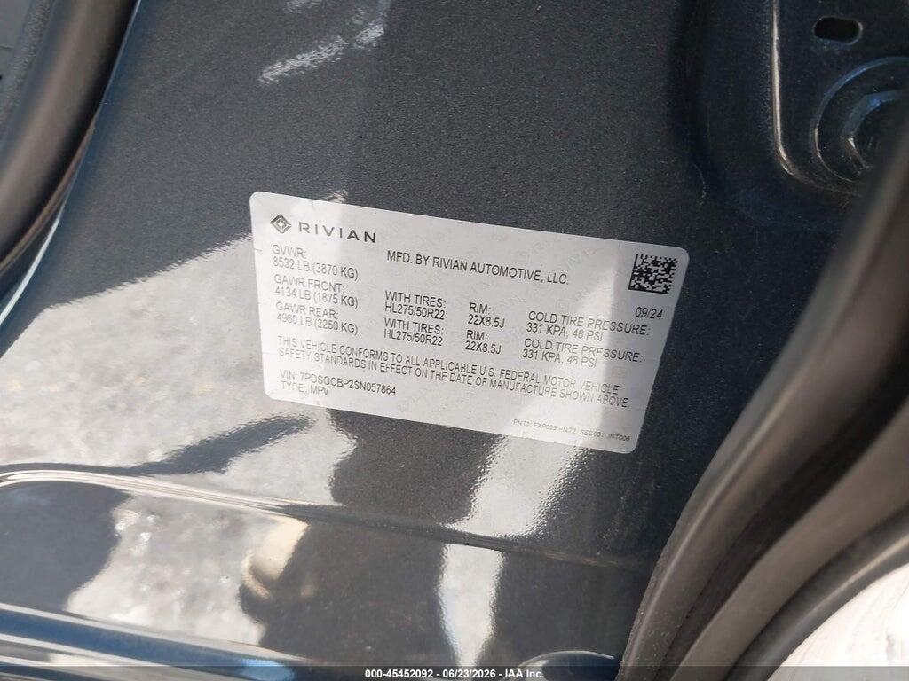 7PDSGCBP2SN057864 2025 RIVIAN R1S photo no. 9