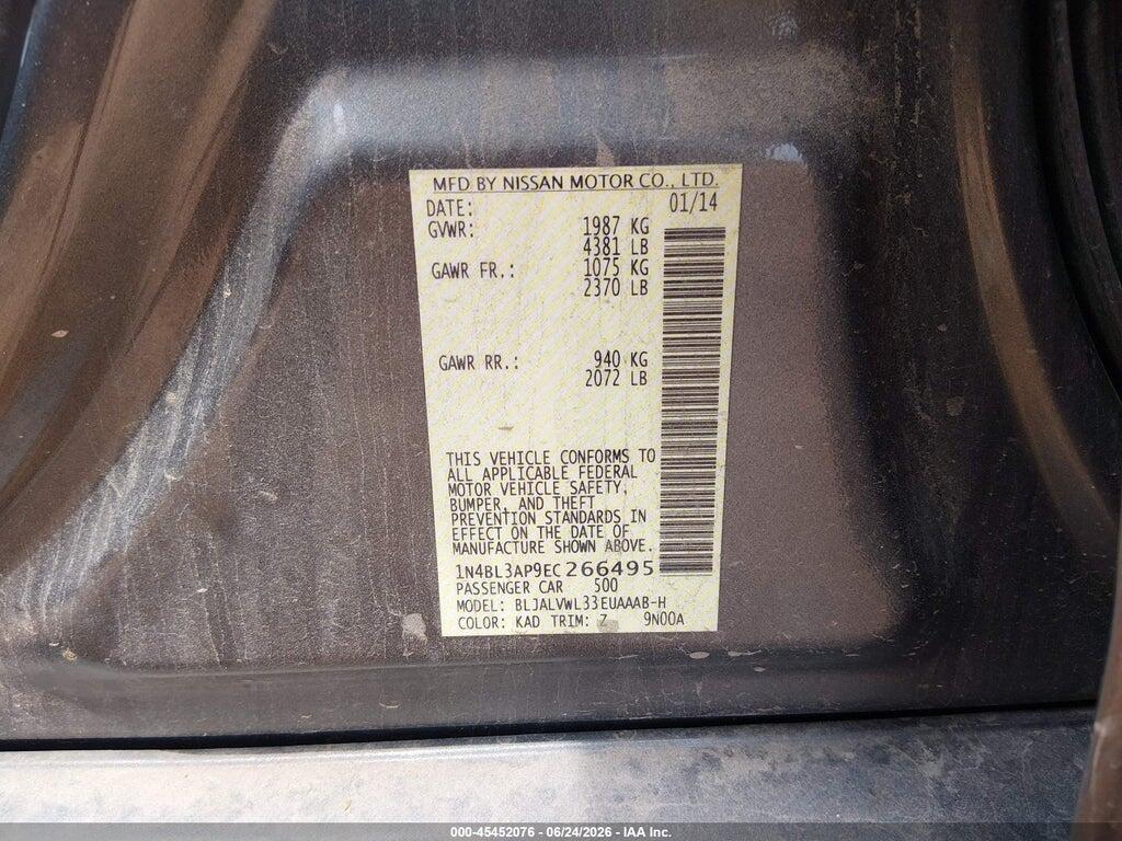 1N4BL3AP9EC266495 2014 NISSAN ALTIMA photo no. 9
