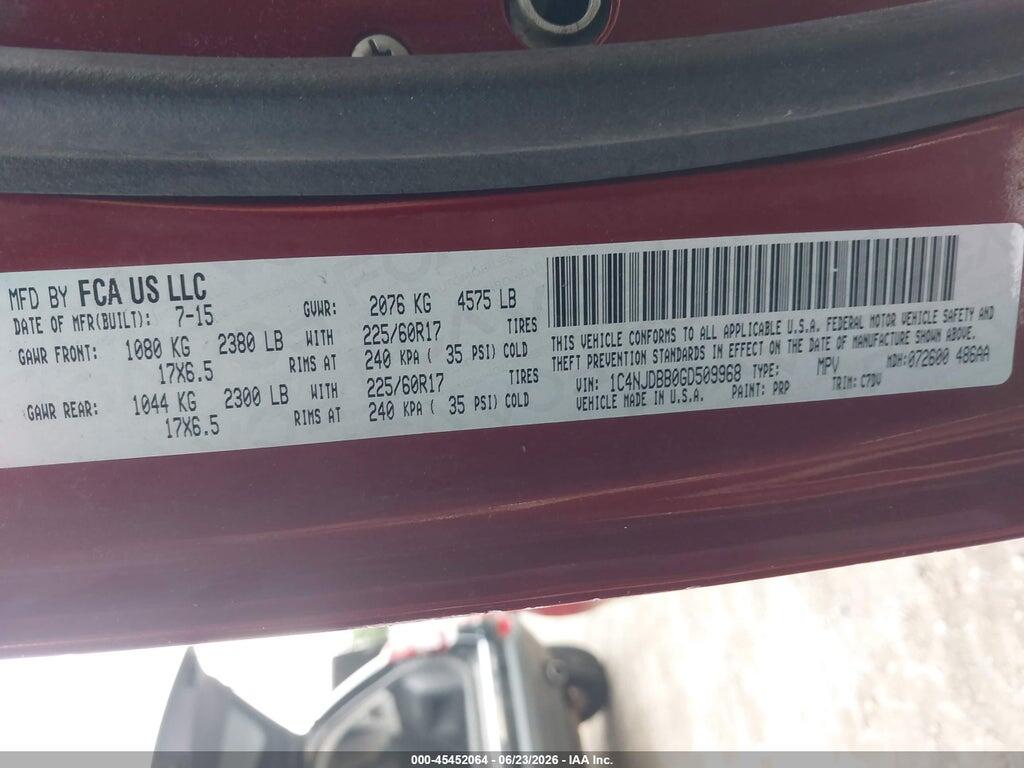 1C4NJDBB0GD509968 2016 JEEP COMPASS photo no. 9