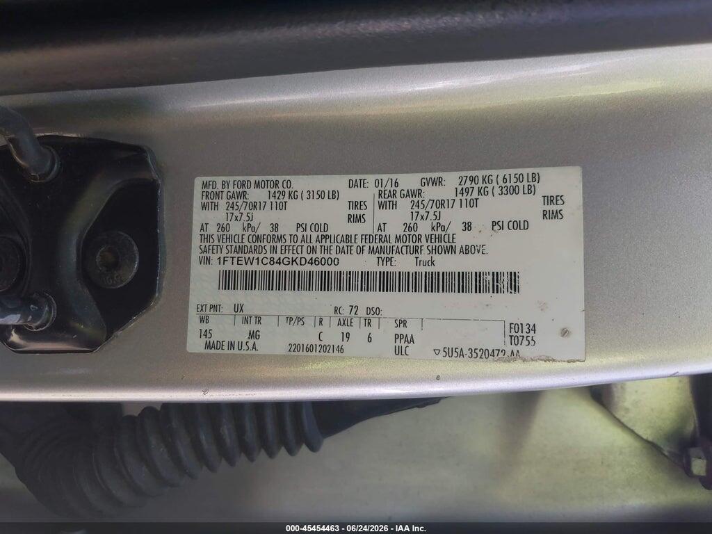 1FTEW1C84GKD46000 2016 FORD F-150 photo no. 9