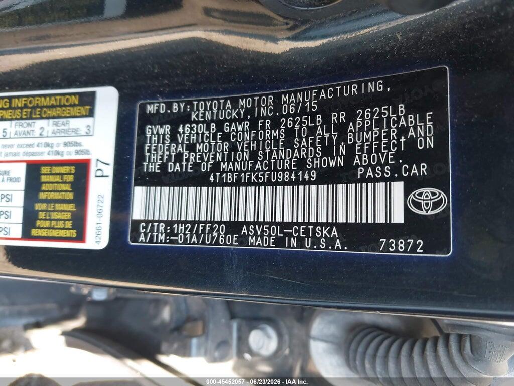 4T1BF1FK5FU984149 2015 TOYOTA CAMRY photo no. 9