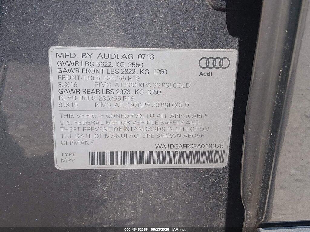 WA1DGAFP0EA019375 2014 AUDI Q5 photo no. 9
