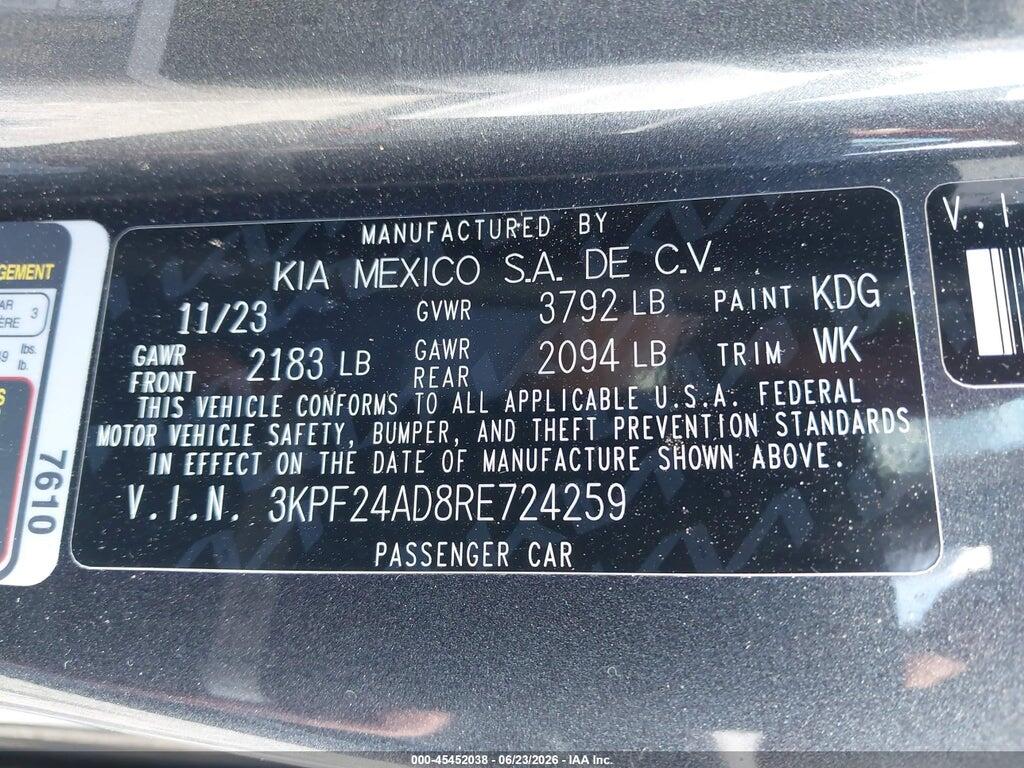 3KPF24AD8RE724259 2024 KIA FORTE photo no. 9