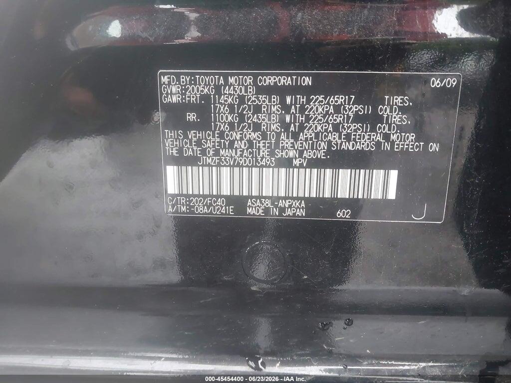 JTMZF33V79D013493 2009 TOYOTA RAV4 photo no. 9