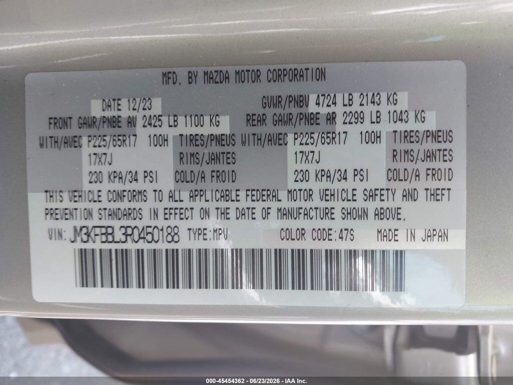 JM3KFBBL3R0450188 2024 MAZDA CX-5 photo no. 9