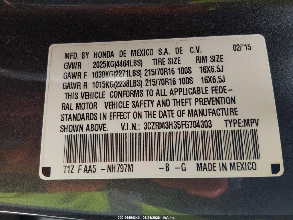 3CZRM3H35FG704303 2015 HONDA CR-V photo no. 9