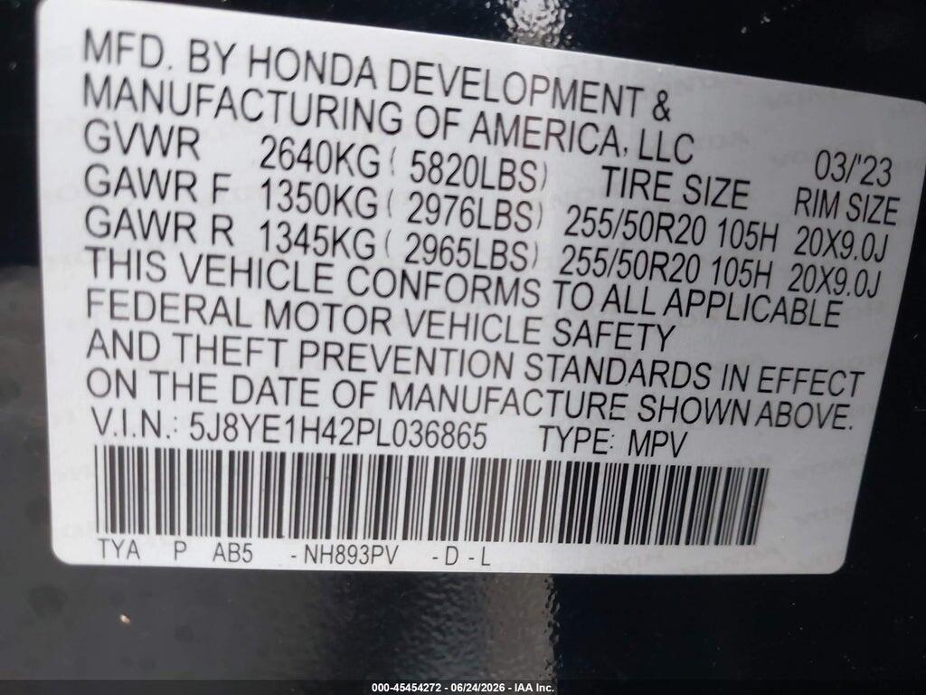 5J8YE1H42PL036865 2023 ACURA MDX photo no. 9