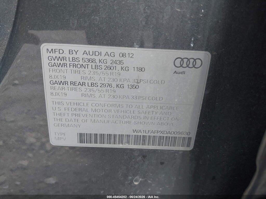 WA1LFAFPXDA009630 2013 AUDI Q5 photo no. 9
