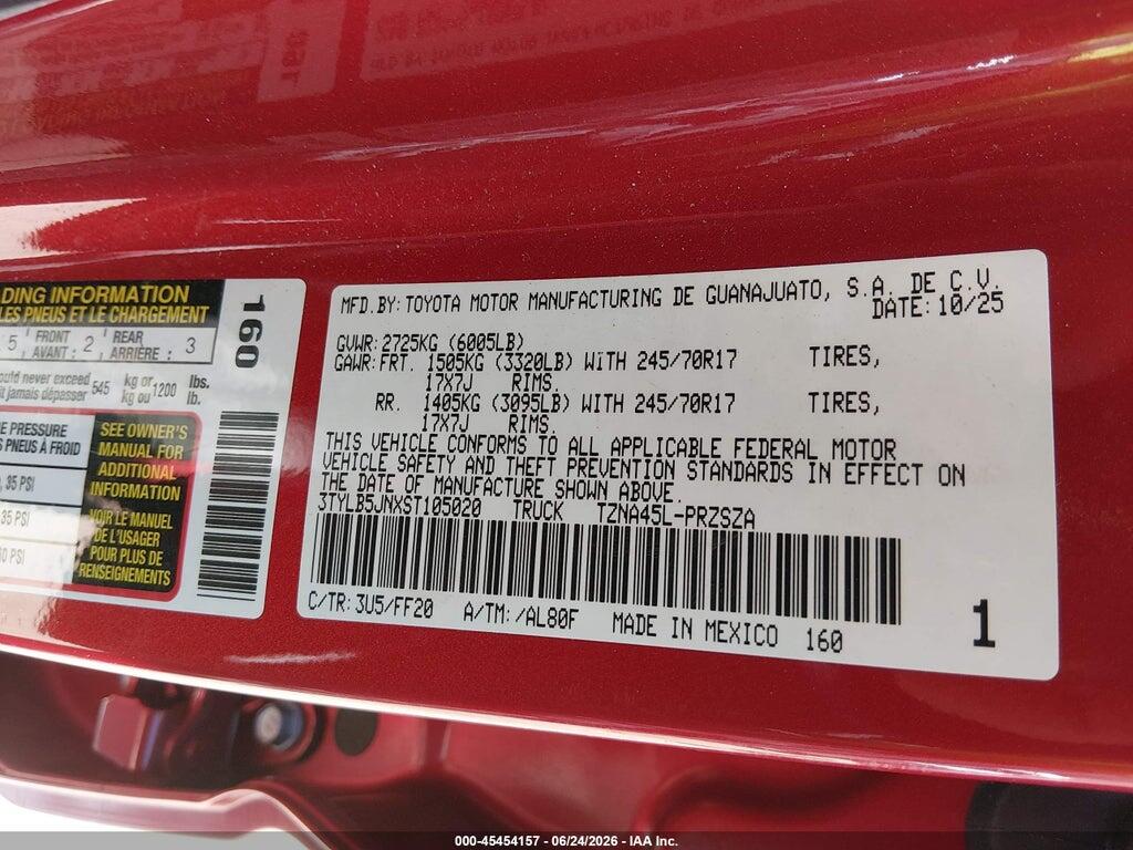 3TYLB5JNXST105020 2025 TOYOTA TACOMA photo no. 9