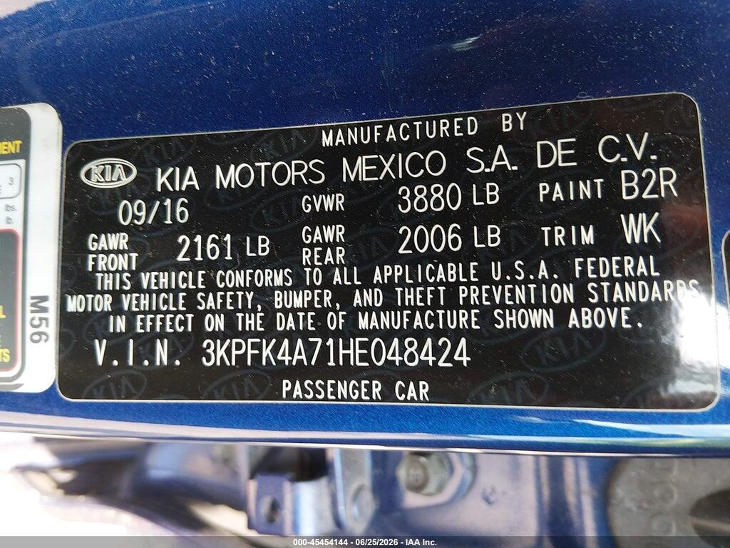 3KPFK4A71HE048424 2017 KIA FORTE photo no. 9