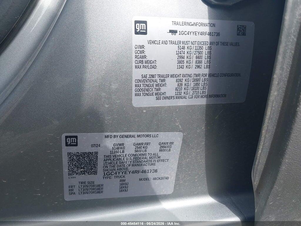 1GC4YYEY4RF461736 2024 CHEVROLET SILVERADO 2500HD photo no. 9