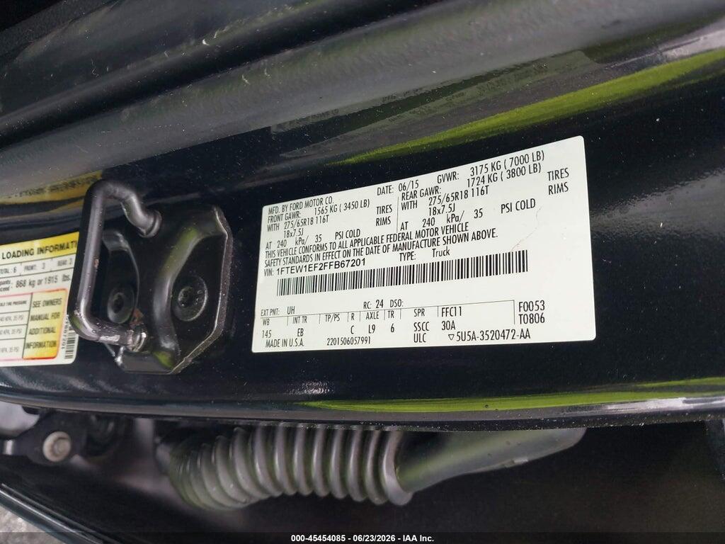 1FTEW1EF2FFB67201 2015 FORD F-150 photo no. 9