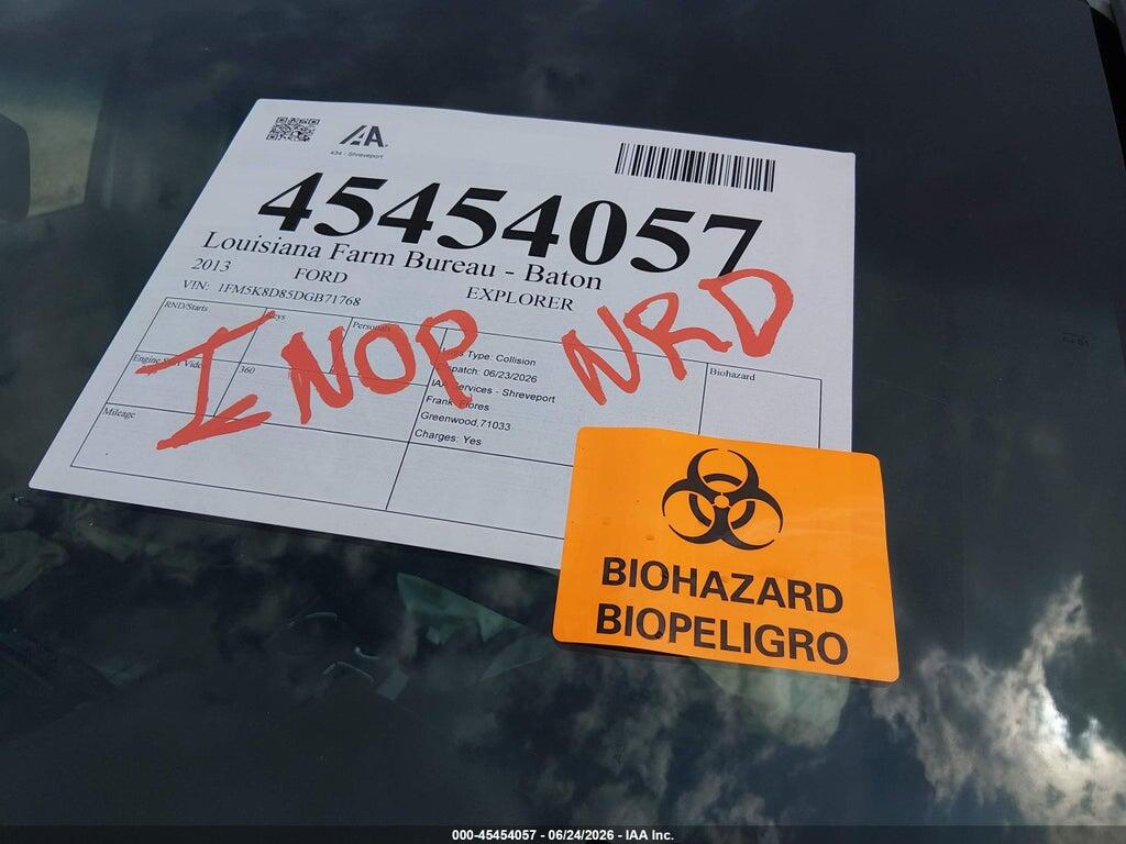 1FM5K8D85DGB71768 2013 FORD EXPLORER photo no. 8