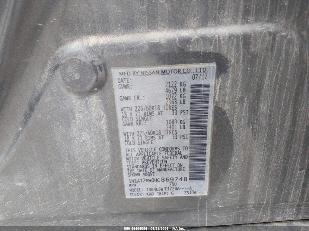 5N1AT2MV0HC869748 2017 NISSAN ROGUE photo no. 9