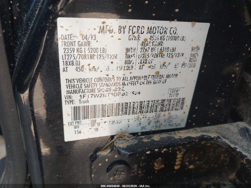 1FT7W2BT8DEB27524 2013 FORD SUPER DUTY F-250 SRW photo no. 9