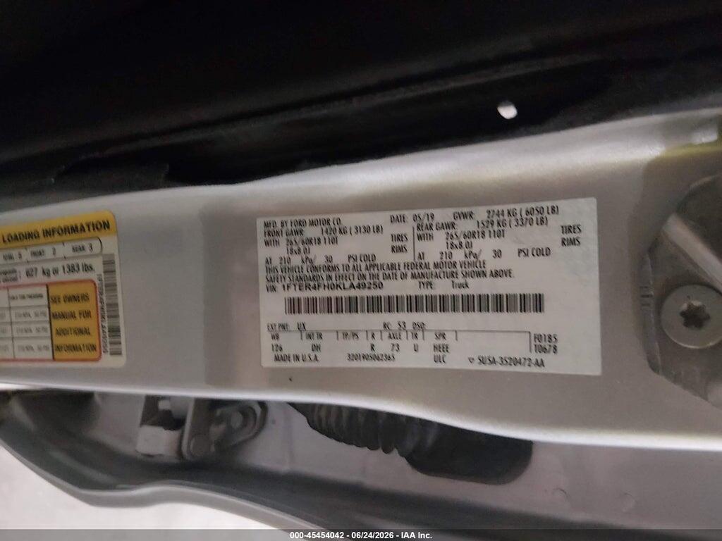 1FTER4FH0KLA49250 2019 FORD RANGER photo no. 9