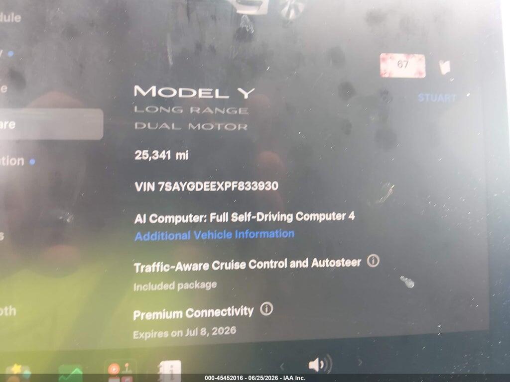 7SAYGDEEXPF833930 2023 TESLA MODEL Y photo no. 7