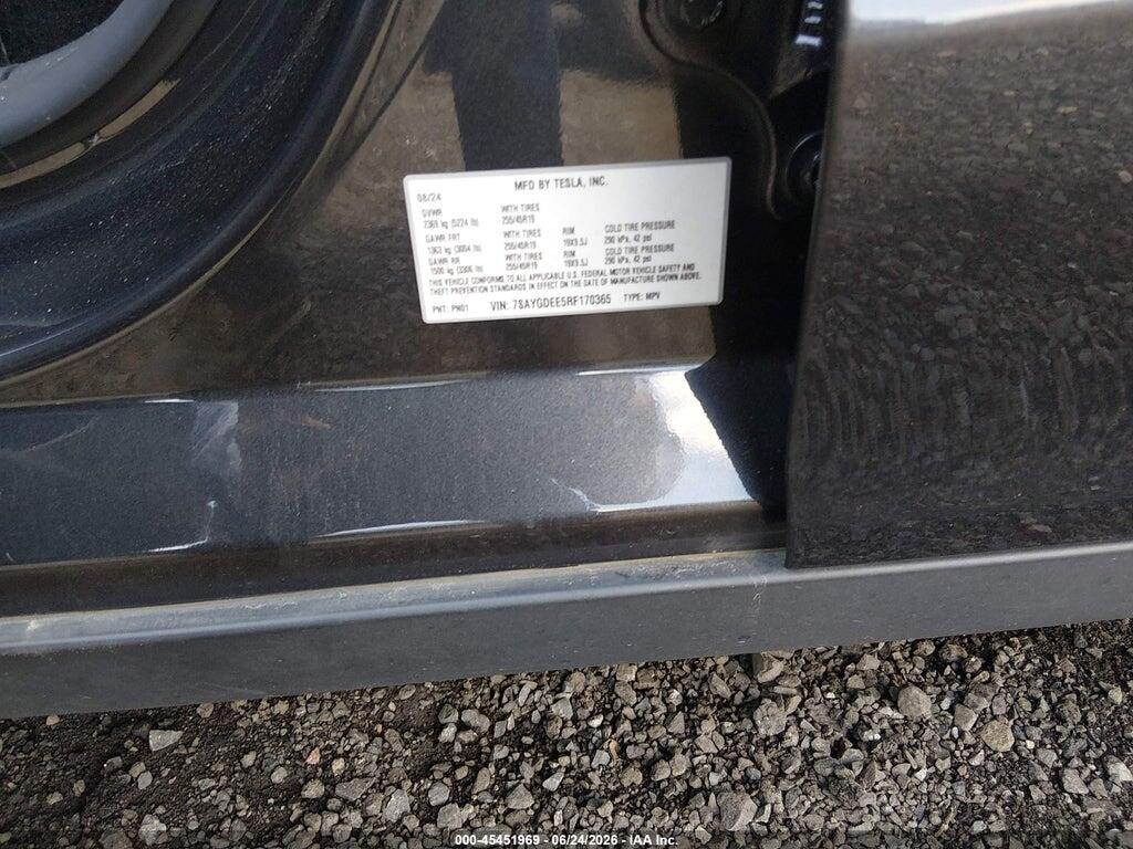 7SAYGDEE5RF170365 2024 TESLA MODEL Y photo no. 9