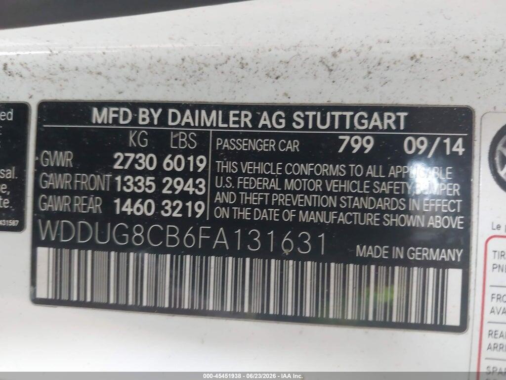 WDDUG8CB6FA131631 2015 MERCEDES-BENZ S 550 photo no. 9