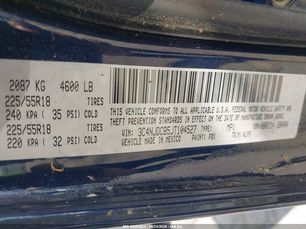 3C4NJDCB5JT104527 2018 JEEP COMPASS photo no. 9