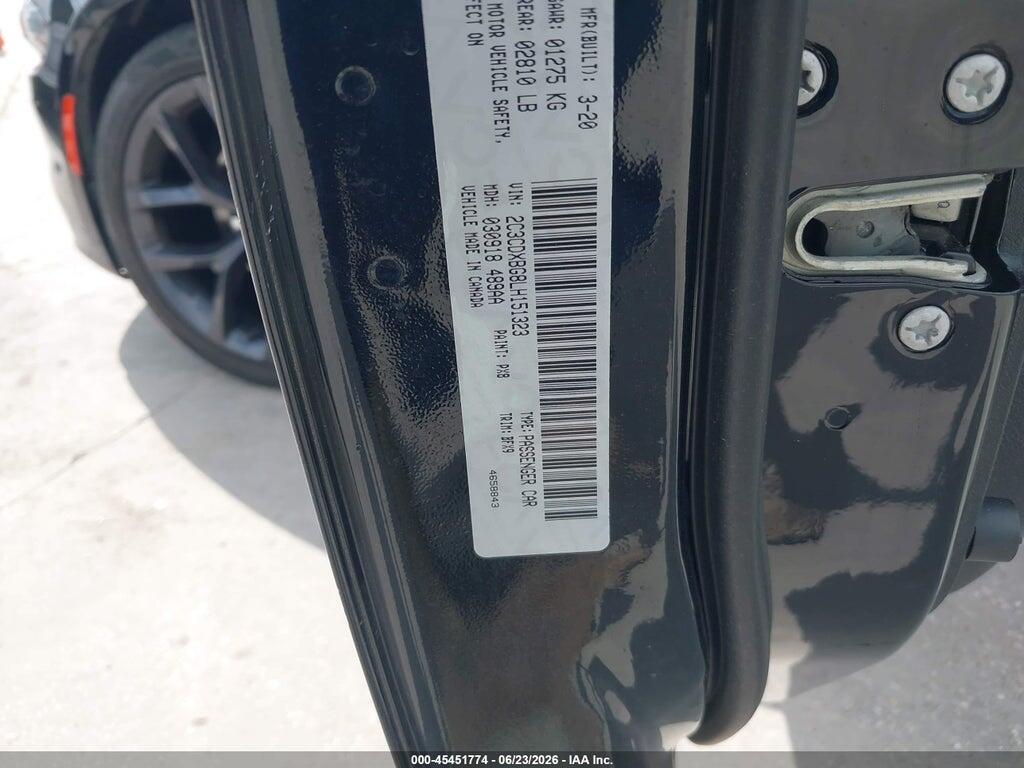 2C3CDXBG8LH151323 2020 DODGE CHARGER photo no. 9