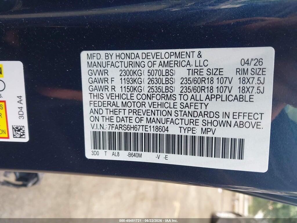7FARS6H67TE118604 2026 HONDA CR-V HYBRID photo no. 9