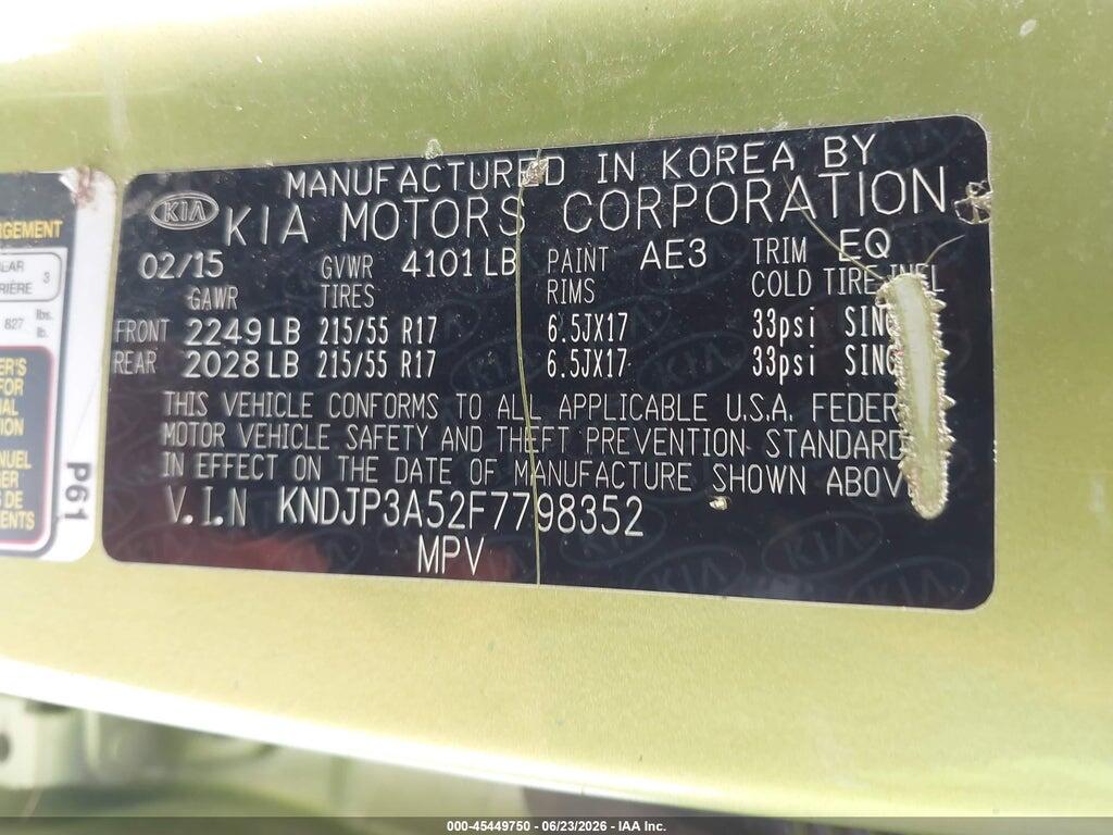 KNDJP3A52F7798352 2015 KIA SOUL photo no. 9