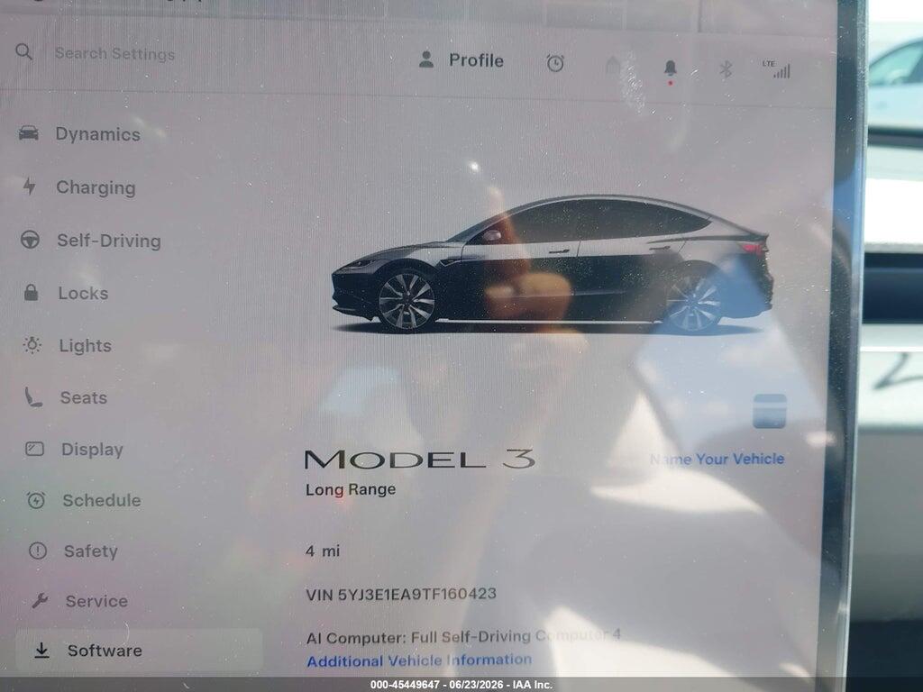 5YJ3E1EA9TF160423 2026 TESLA MODEL 3 photo no. 7