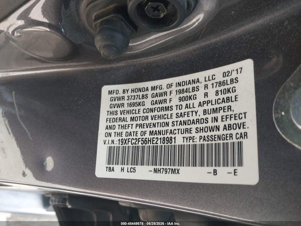 19XFC2F56HE218981 2017 HONDA CIVIC photo no. 9