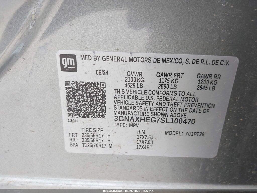 3GNAXHEG7SL100470 2025 CHEVROLET EQUINOX photo no. 9