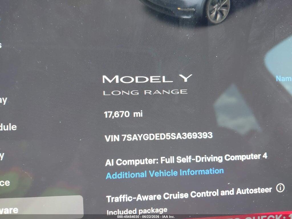 7SAYGDED5SA369393 2025 TESLA MODEL Y photo no. 7