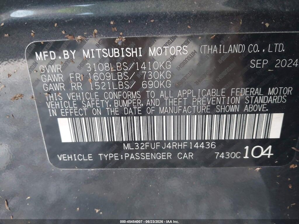 ML32FUFJ4RHF14436 2024 MITSUBISHI MIRAGE G4 photo no. 9