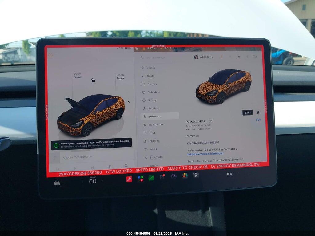7SAYGDEE2NF359260 2022 TESLA MODEL Y photo no. 7
